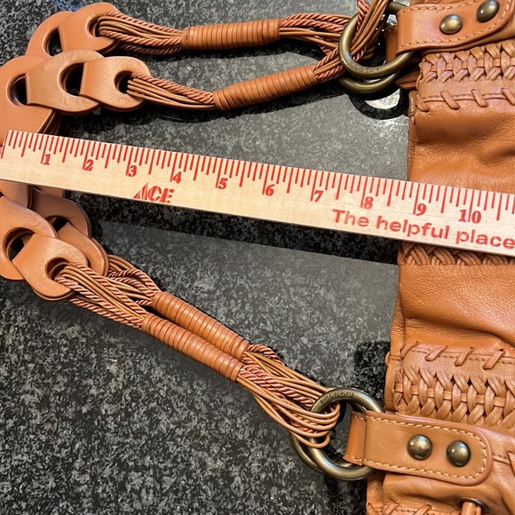 ISABELLA FIORE Brown Braided Soft Italian Leather Hobo Shoulder Bag - Picture 4 of 10